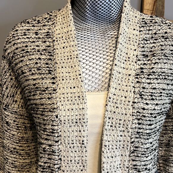 Old navy knit cardigan 3/4 sleeve black and cream large - Picture 4 of 6
